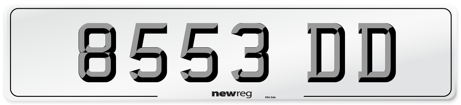 8553 DD Number Plate from New Reg